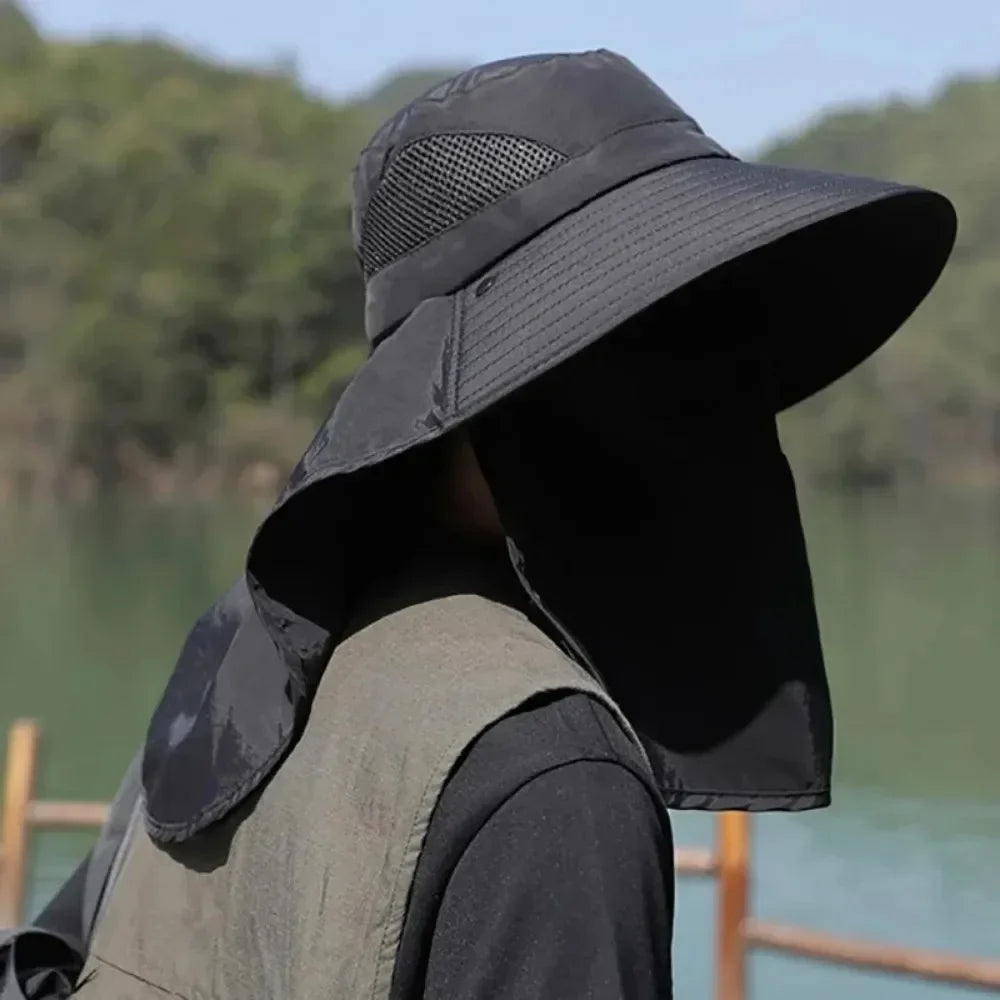 TrailGuard Sun Hat – UV Protection, Wide Brim (Black)
