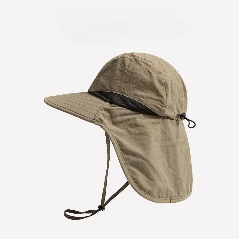Bondi Wide-Brim Sun Hat with Neck Flap Unisex (Army Green)