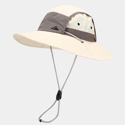 Coastline Sun Hat (Beige) – Wide Brim & Neck Flap UV Protection