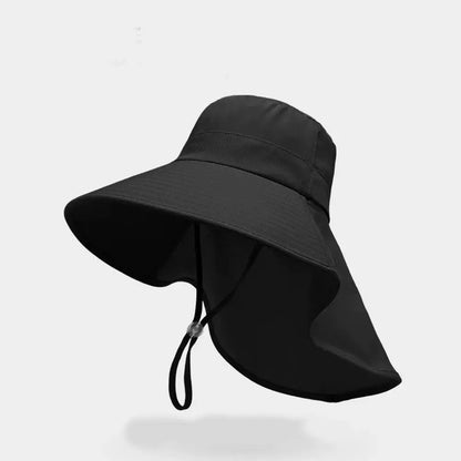 SunLuxe Black Travel Sun Hat – UV Shield, Breathable, Adjustable