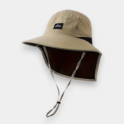 Bondi Wide-Brim Sun Hat with Neck Flap Unisex (Army Green)