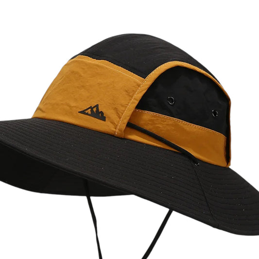 Coastline Sun Hat (Black) – Wide Brim & Neck Flap UV Protection